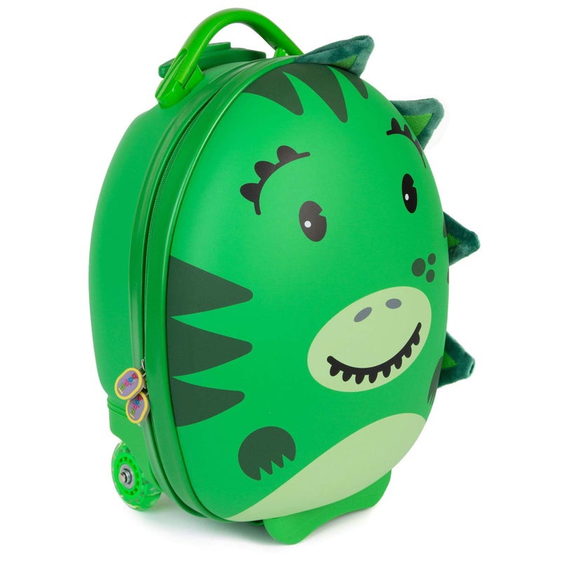 boppi Tiny Trekker Kids Luggage Travel Suitcase Carry On Cabin Bag Holiday Pull Along Trolley Lighweight Wheeled Holdall 17 Litre Hand Case American Airlines Underseat Compliant - Dinosaur - Image 5